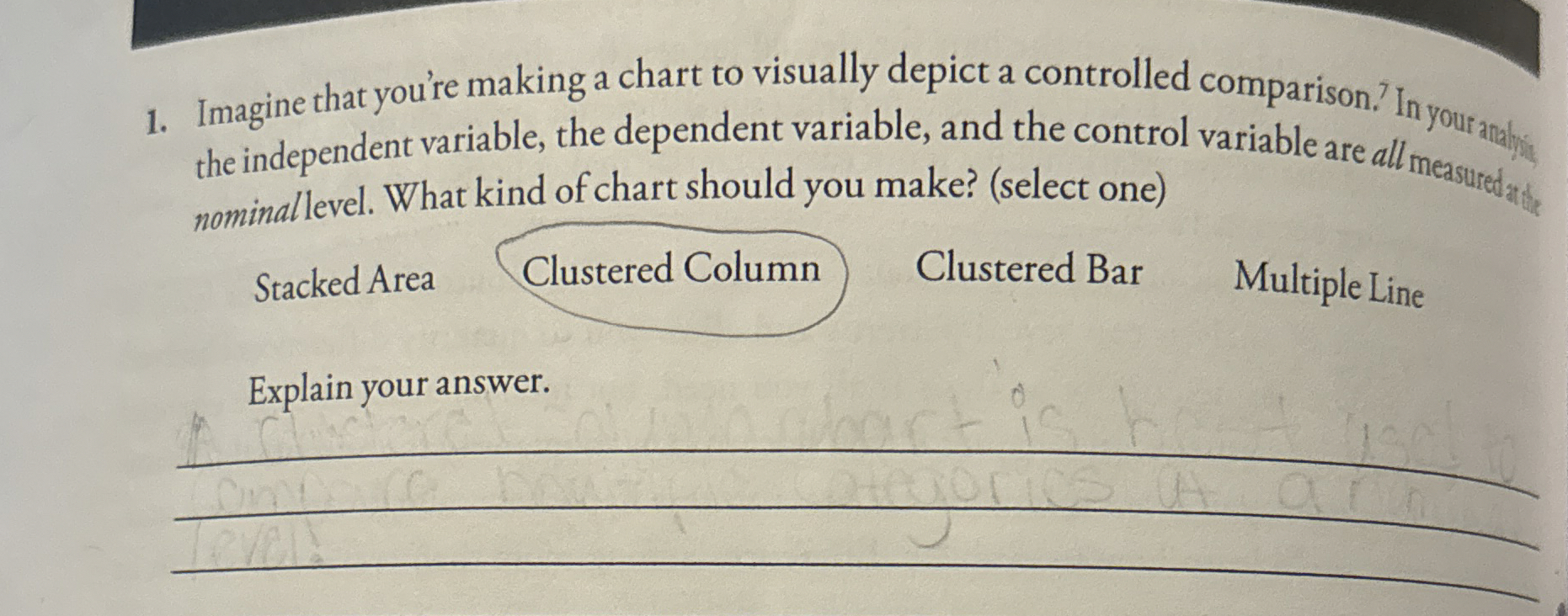 Solved Imagine that you're making a chart to visually depict | Chegg.com