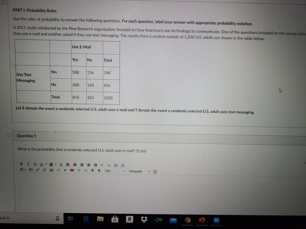 Solved PART I: Probability Rules Use the rules of | Chegg.com