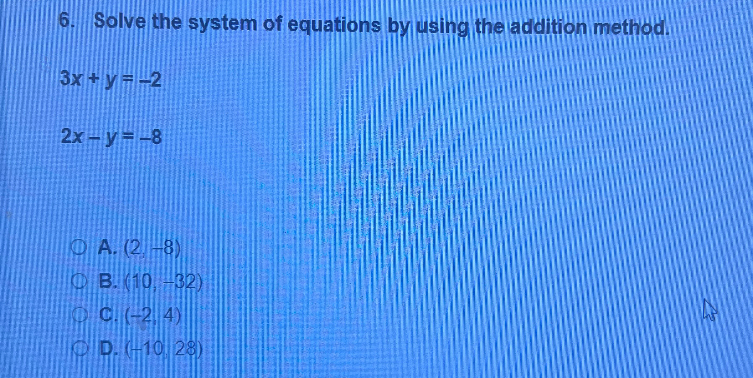 Solved Solve the system of equations by using the addition | Chegg.com