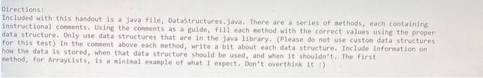 Solved Directions: Included with this handout is a java | Chegg.com