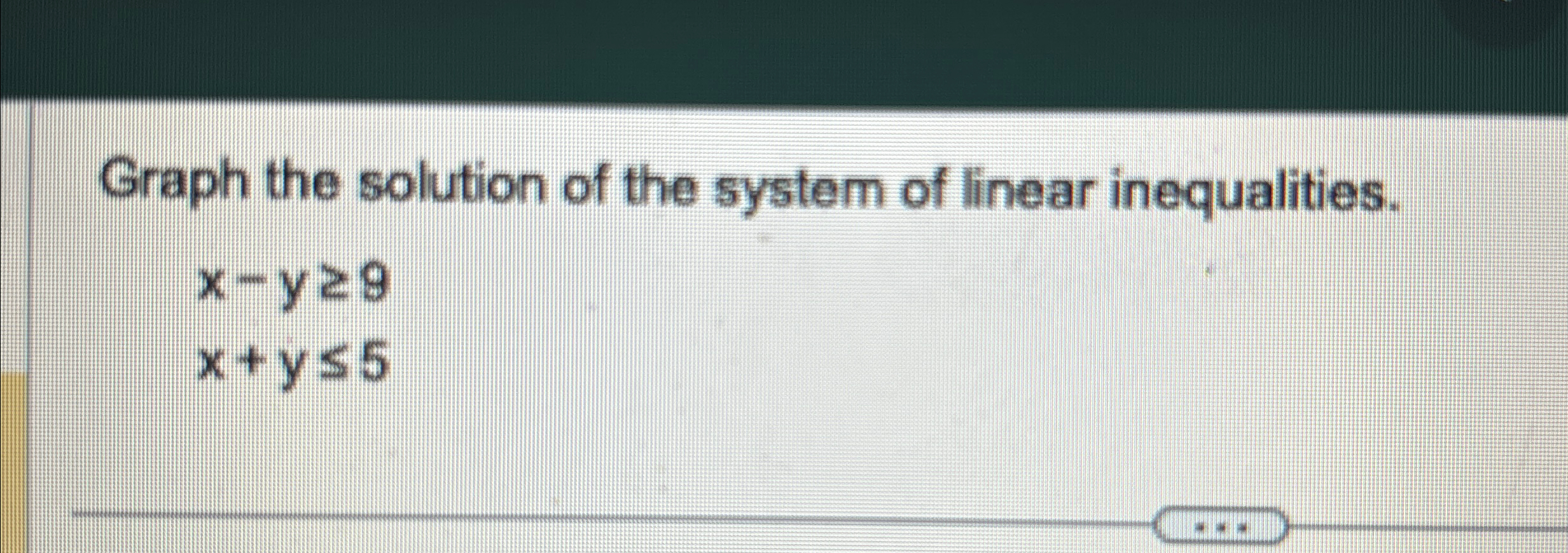 Solved Graph the solution of the system of linear | Chegg.com