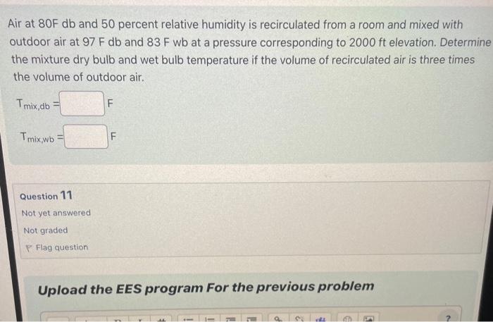 Solved Air At 80 Fdb And 50 Percent Relative Humidity Is | Chegg.com