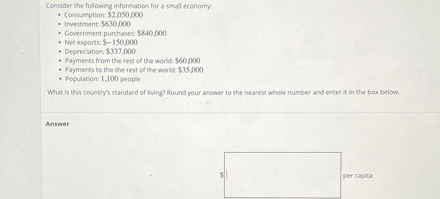 Solved Consider the following information for a small | Chegg.com