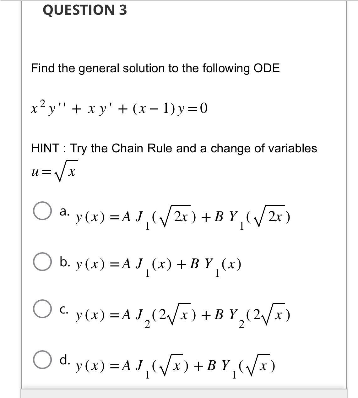 Solved QUESTION 3Find the general solution to the following | Chegg.com