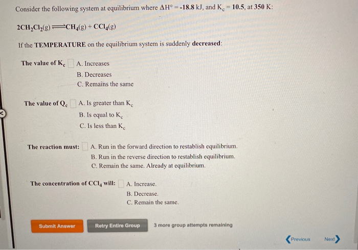 Solved Consider the following system at equilibrium where AH | Chegg.com