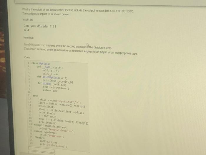 Solved What is the output of the below code? Please include | Chegg.com