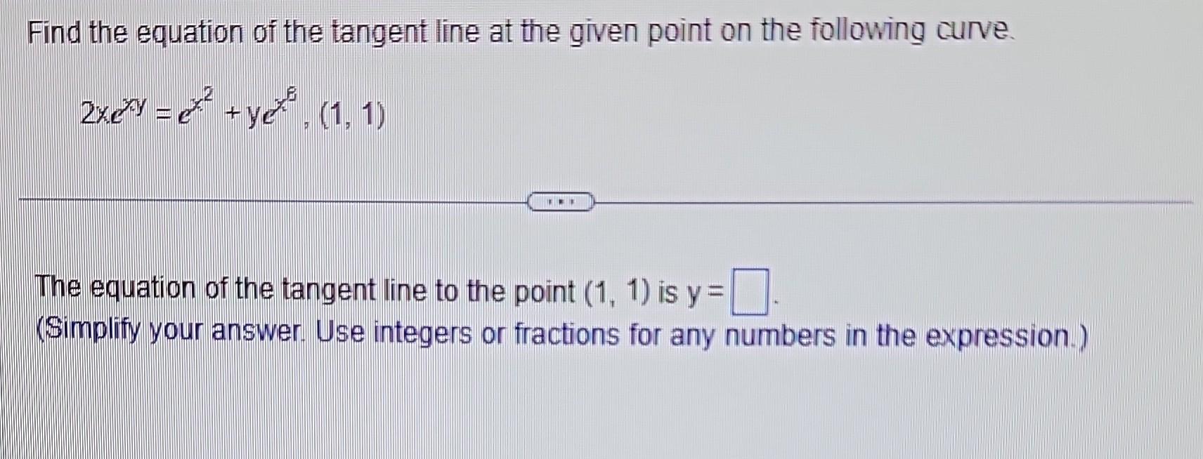 Solved Find the equation of the tangent line at the given | Chegg.com