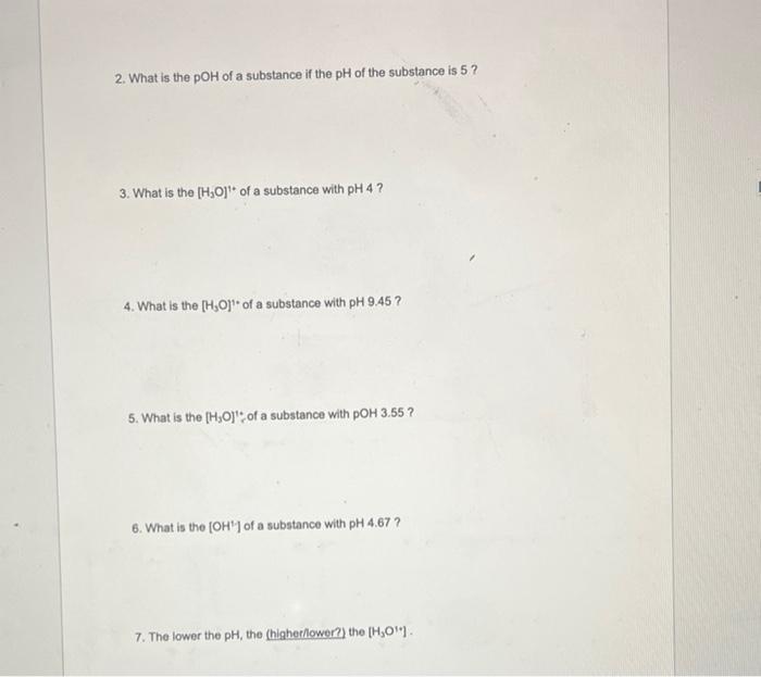 Solved Pre Lab Questions: 1. Define pH. 2. Give the ranges | Chegg.com