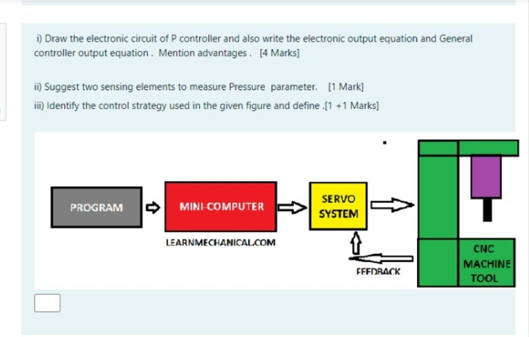 Solved 1) Draw the electronic circuit of P controller and | Chegg.com