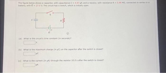 Solved The figure below shows a capacitor, with capacitance | Chegg.com