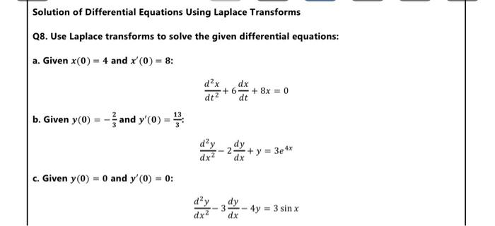 Solved Solution Of Differential Equations Using Laplace 