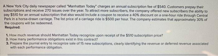 Solved A New York City daily newspaper called 