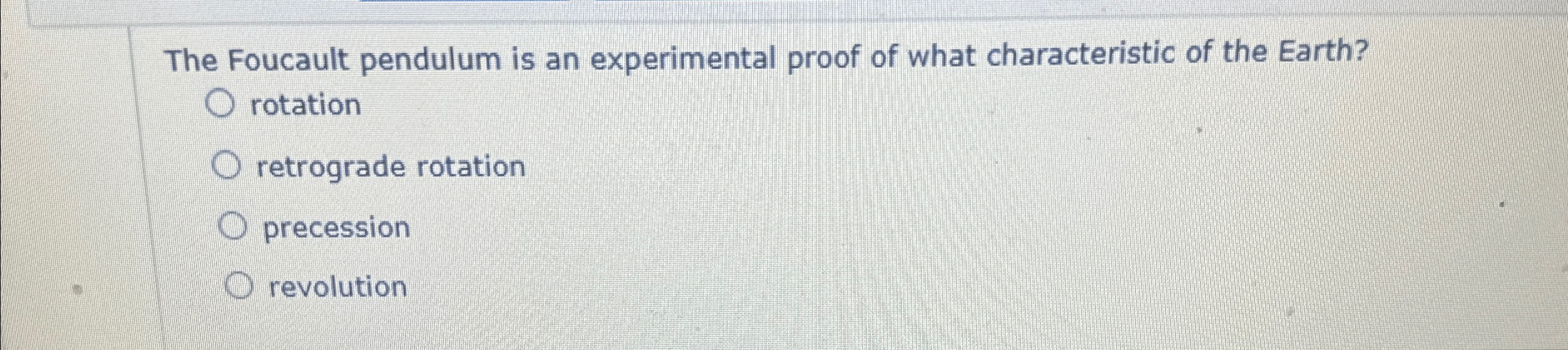 Solved The Foucault pendulum is an experimental proof of | Chegg.com