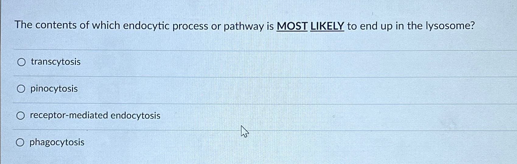 Solved The Contents Of Which Endocytic Process Or Pathway Is 