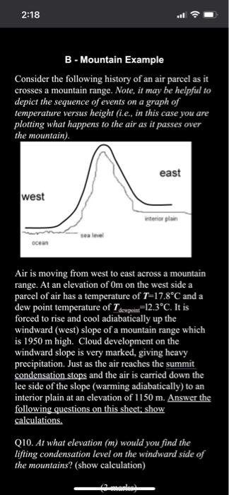 Solved 2:18 جاءه B - Mountain Example Consider The Following | Chegg.com