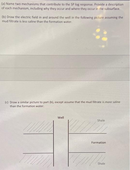 Solved (a) Name two mechanisms that contribute to the SP log | Chegg.com
