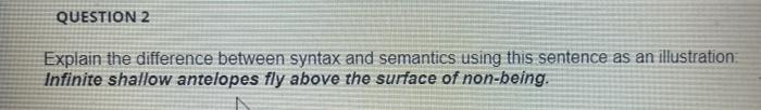 Solved QUESTION 2 Explain the difference between syntax and | Chegg.com