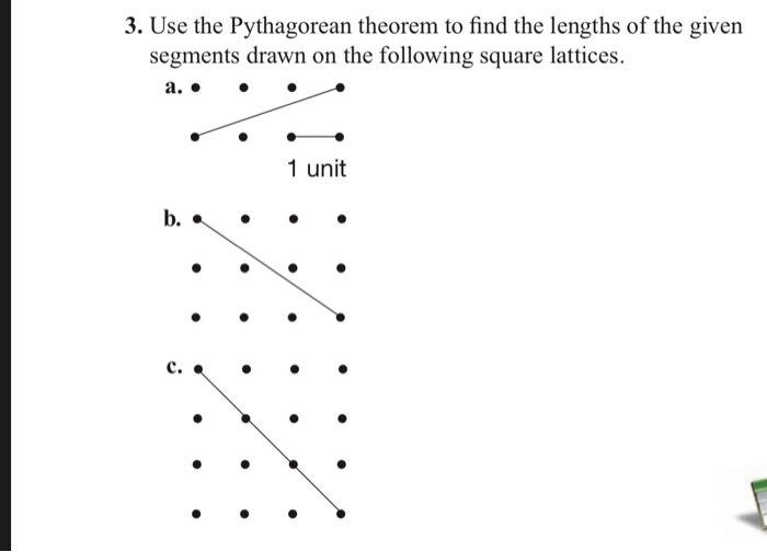 Solved 3. Use the Pythagorean theorem to find the lengths of | Chegg.com