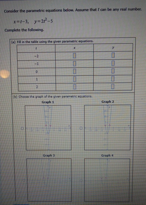 Solved Consider the parametric equations below. Assume that | Chegg.com