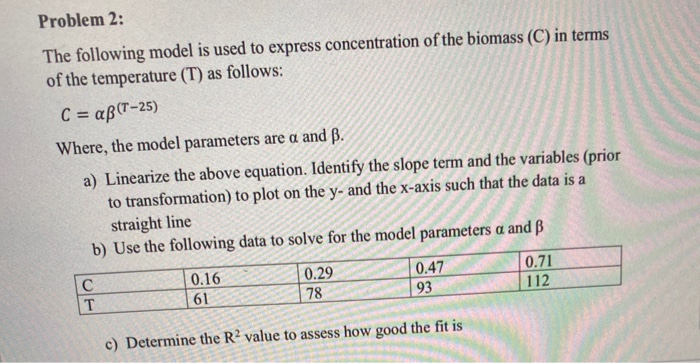 Solved Problem 2: The following model is used to express | Chegg.com