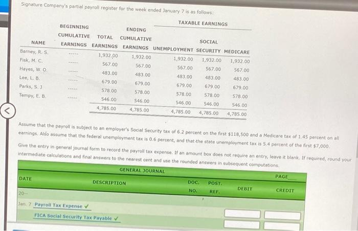 solved-signature-company-s-partial-payroll-register-for-the-chegg