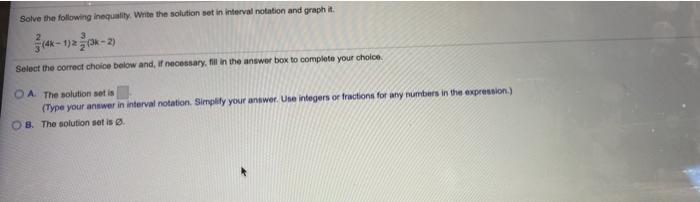 Solved Solve the following inequality. Write the solution | Chegg.com