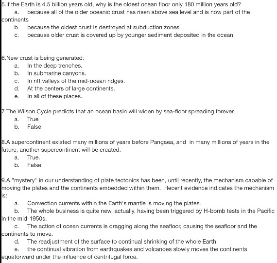Solved 5.If the Earth is 4.5 billion years old, why is the | Chegg.com