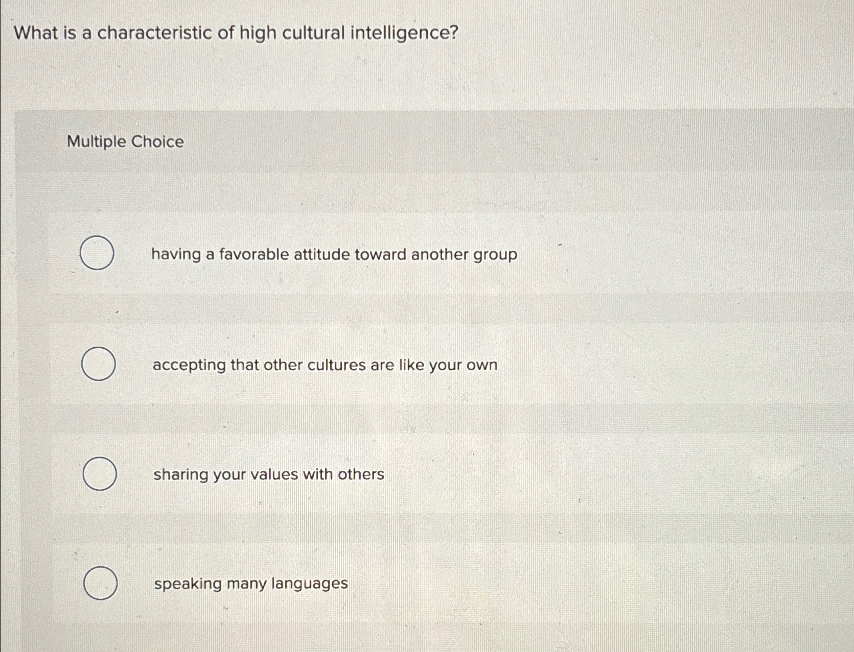 Solved What is a characteristic of high cultural | Chegg.com