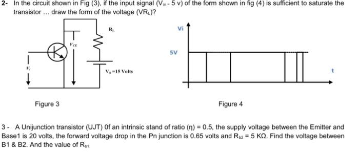 Solved 2- In The Circuit Shown In Fig (3), If The Input | Chegg.com