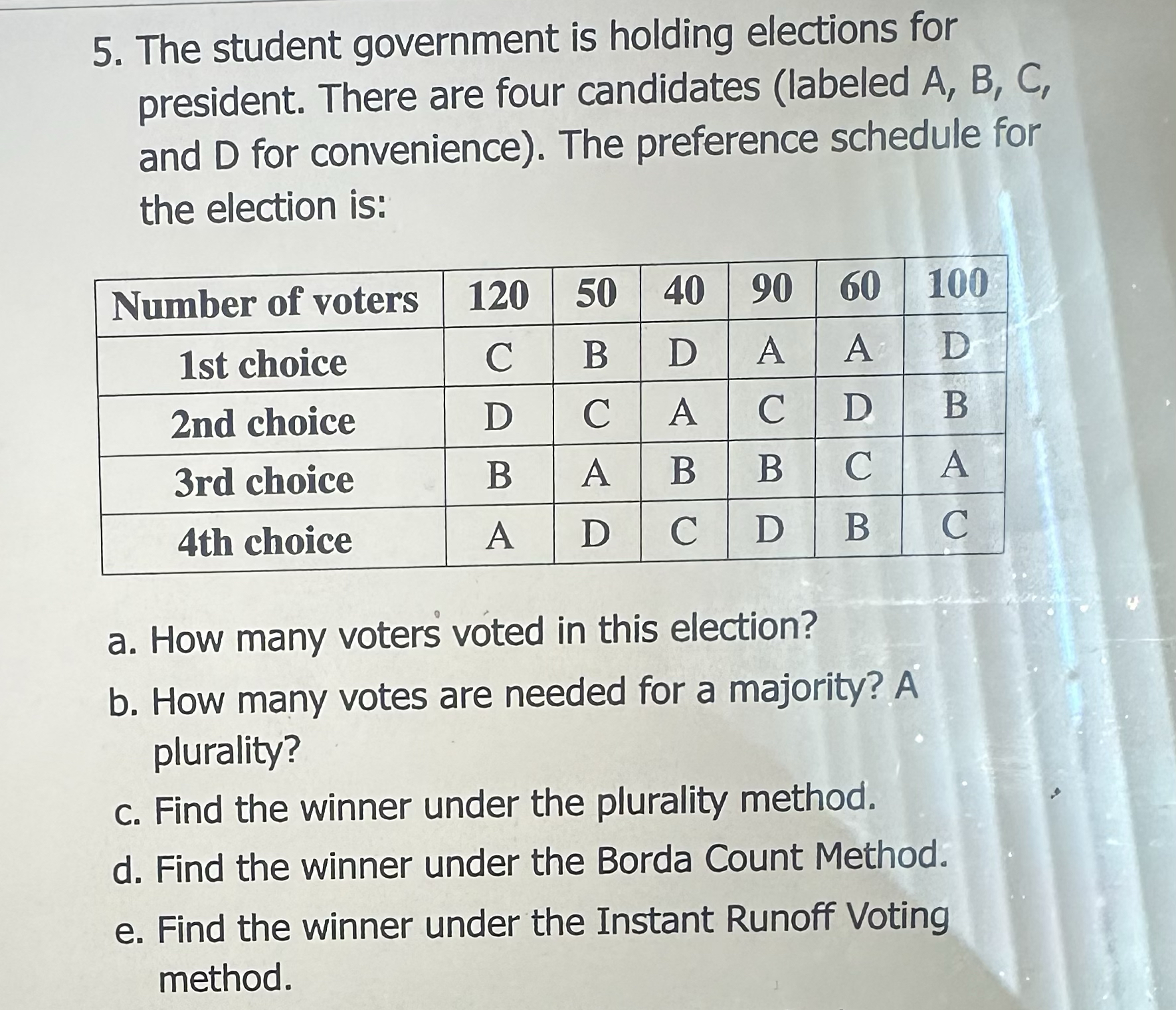 Solved The student government is holding elections for | Chegg.com