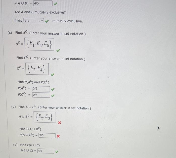 Solved Suppose That We Have A Sample Space With Five Equally