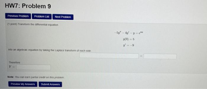 Solved HW7: Problem 9 Previous Problem Problem List Next | Chegg.com