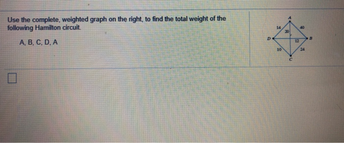 Solved Use the complete, weighted graph on the right to find | Chegg.com