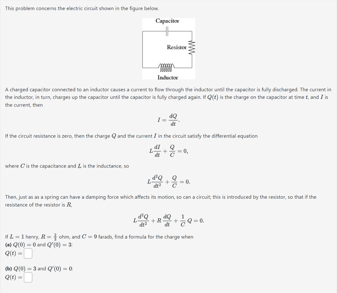 Solved This problem concerns the electric circuit shown in | Chegg.com