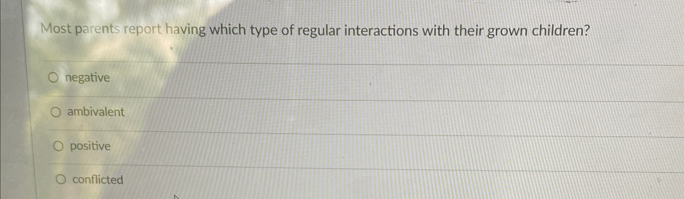 Solved Most parents report having which type of regular | Chegg.com
