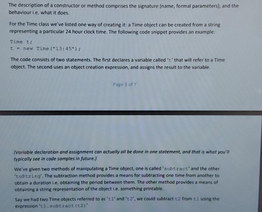 Solved This exercise involves the use of Time and Duration | Chegg.com