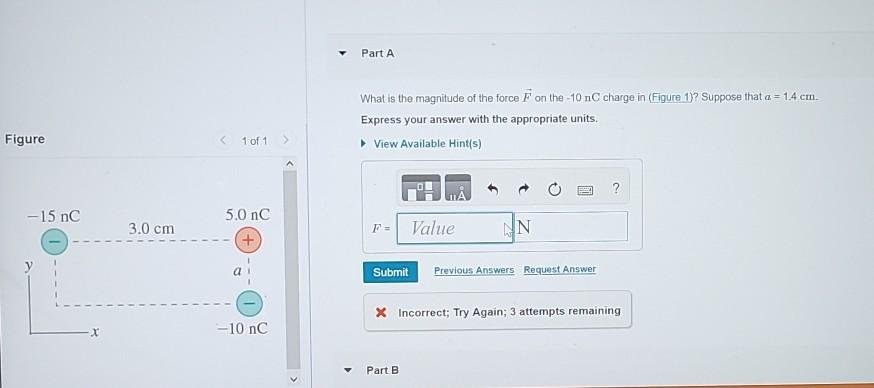 Solved Part A What is the magnitude of the force F on the | Chegg.com