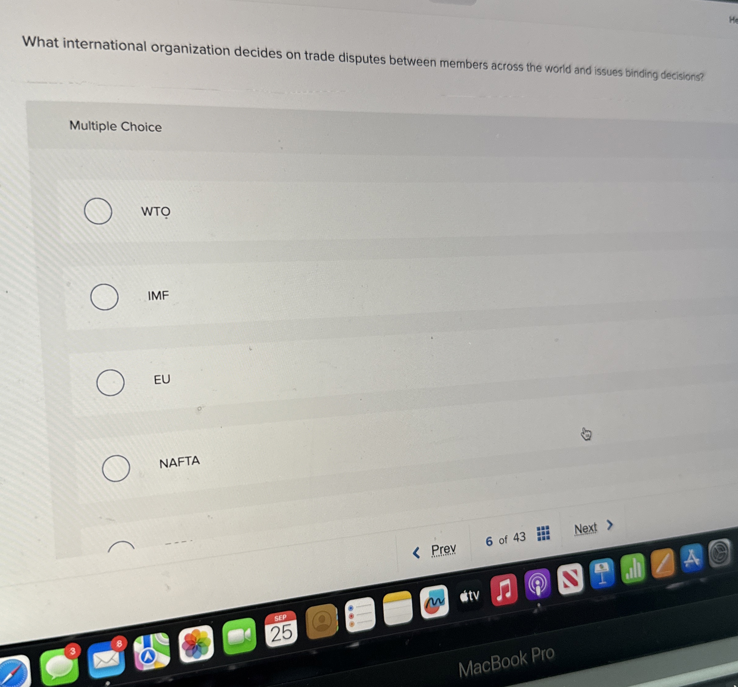 Solved What international organization decides on trade