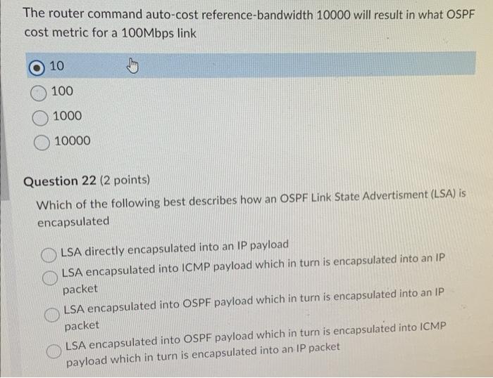 Solved The router command autocost referencebandwidth