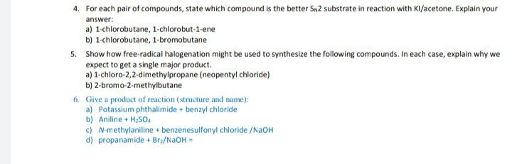 Solved 4. For each pair of compounds, state which compound | Chegg.com
