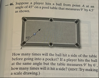 Solved Suppose a player hits a ball from point A ﻿at an | Chegg.com