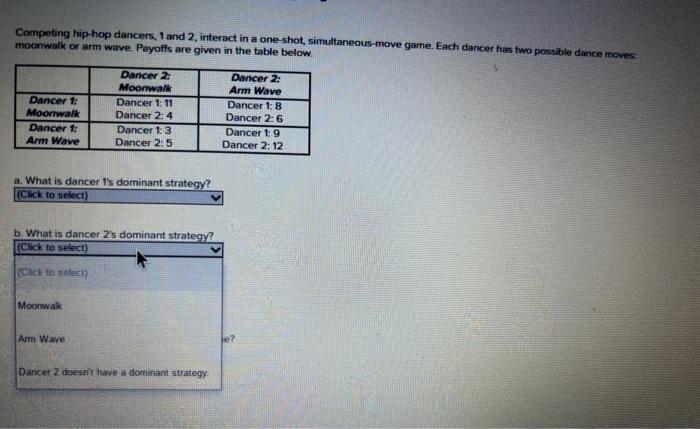 Solved Competing hip-hop dancers, 1 and 2, interact in a | Chegg.com