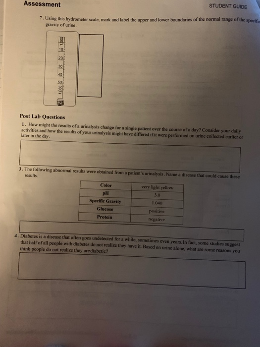 Solved Assessment STUDENT GUIDE 7. Using this hydrometer