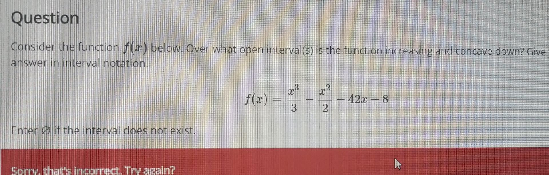 Solved Question Consider The Function F(x) Below. Over What | Chegg.com