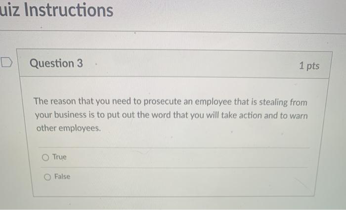 Solved uiz Instructions Question 3 1 pts The reason that you | Chegg.com