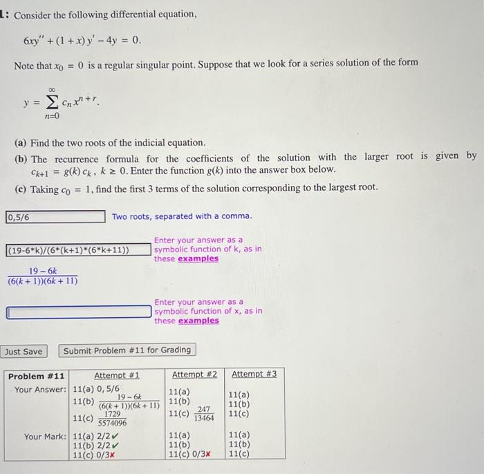 Solved Consider The Following Differential Equation