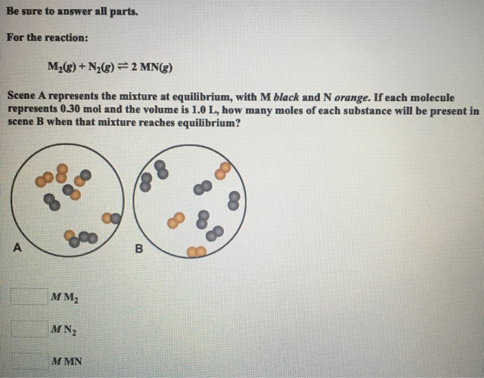 For The Reaction M2 G N2 G 2mn G Scene A Chegg Com