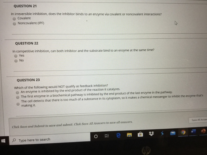 Solved QUESTION 21 In Irreversible Inhibition, Does The | Chegg.com