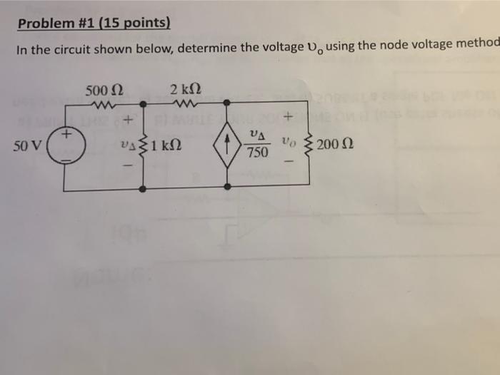 Solved Problem #1 (15 points) In the circuit shown below, | Chegg.com