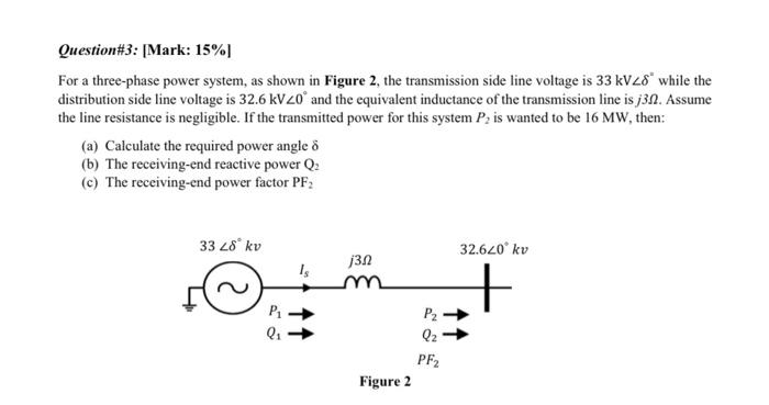 Solved Question#3: [Mark: 15%] For A Three-phase Power | Chegg.com ...